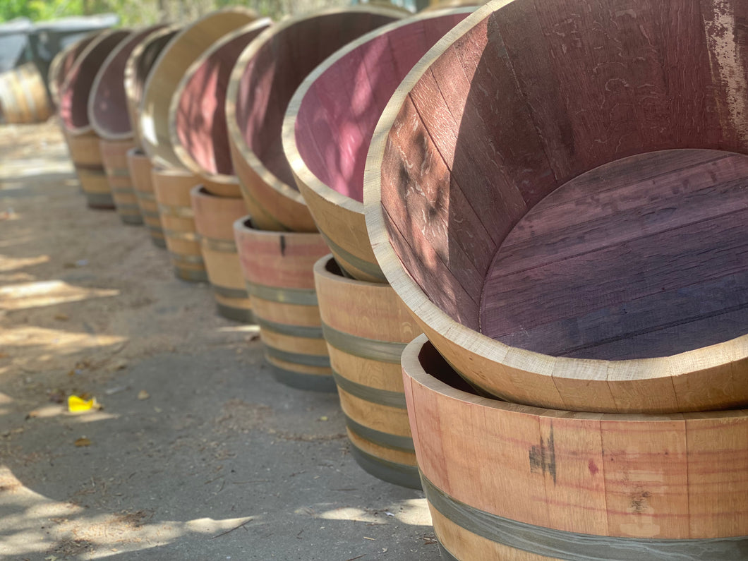 Reclaimed Half Barrel Planters