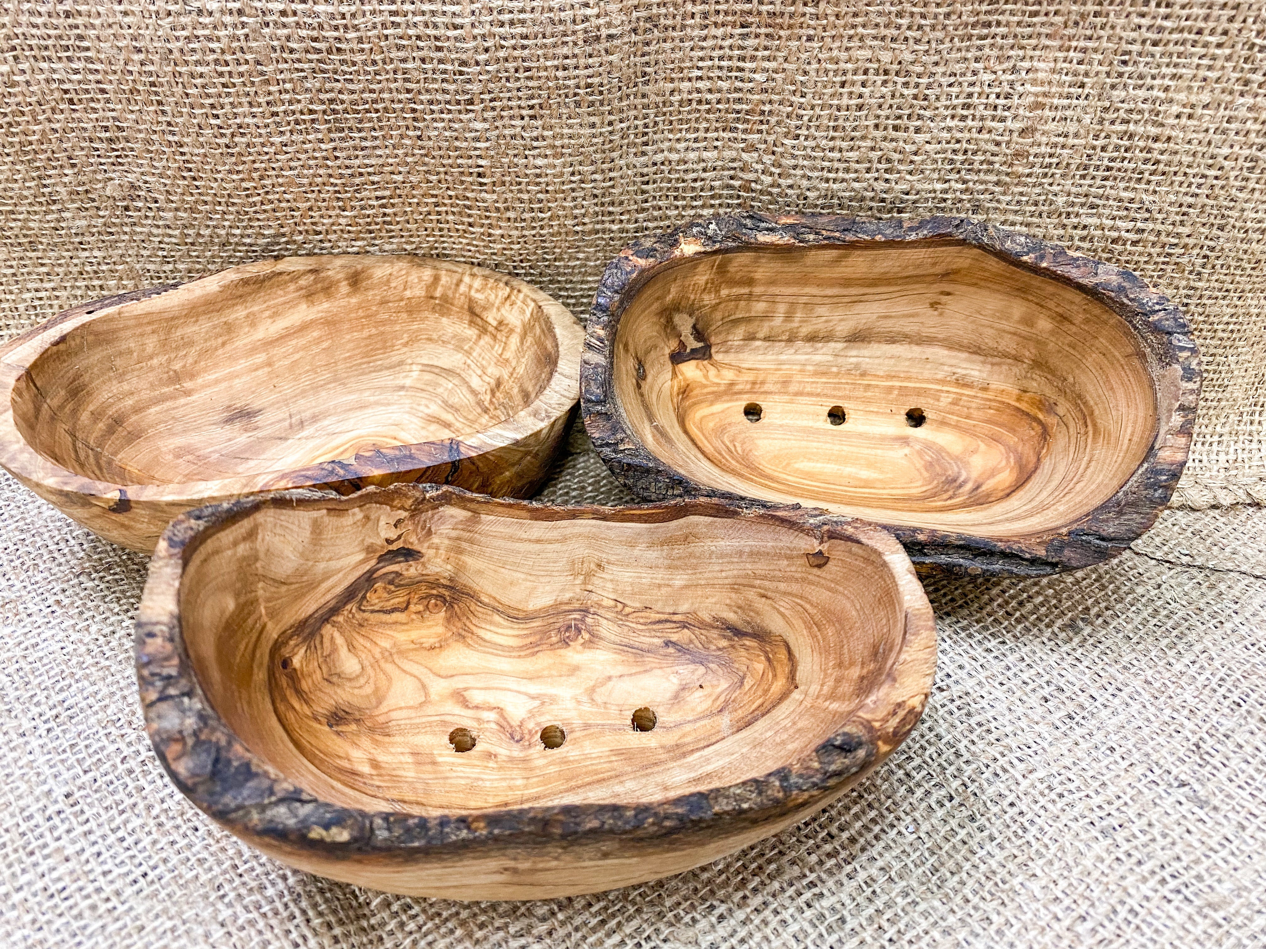 Rustic Olive Wood Soap Dish